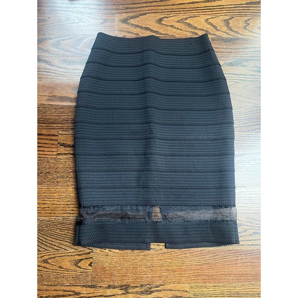 Express women skirt Sz. M scuba fabric black sheer accent NWOT